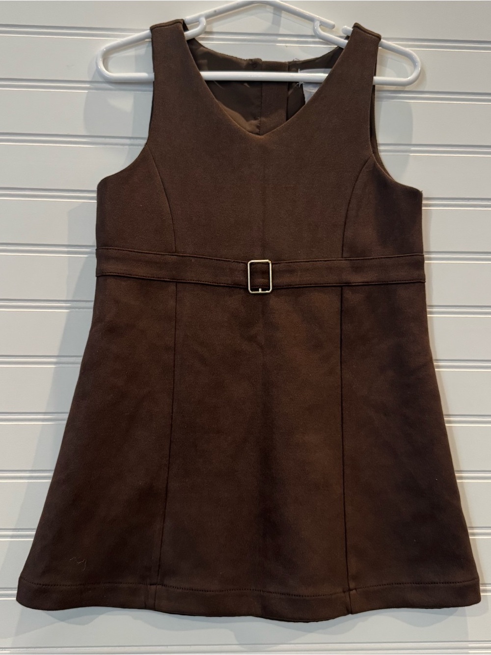 Tahari Girls 4T Brown Sleeveless Dress Belted Buckle Preppy Fall